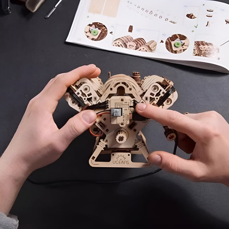 V8 Engine Model 3D Wooden Puzzle