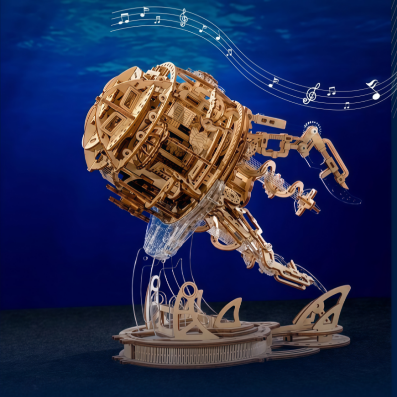 Aurora Jellyfish Music Box 3D Wooden Puzzle