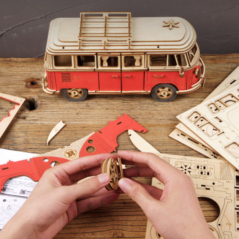 3D Wooden Puzzle European-Style Camper Van