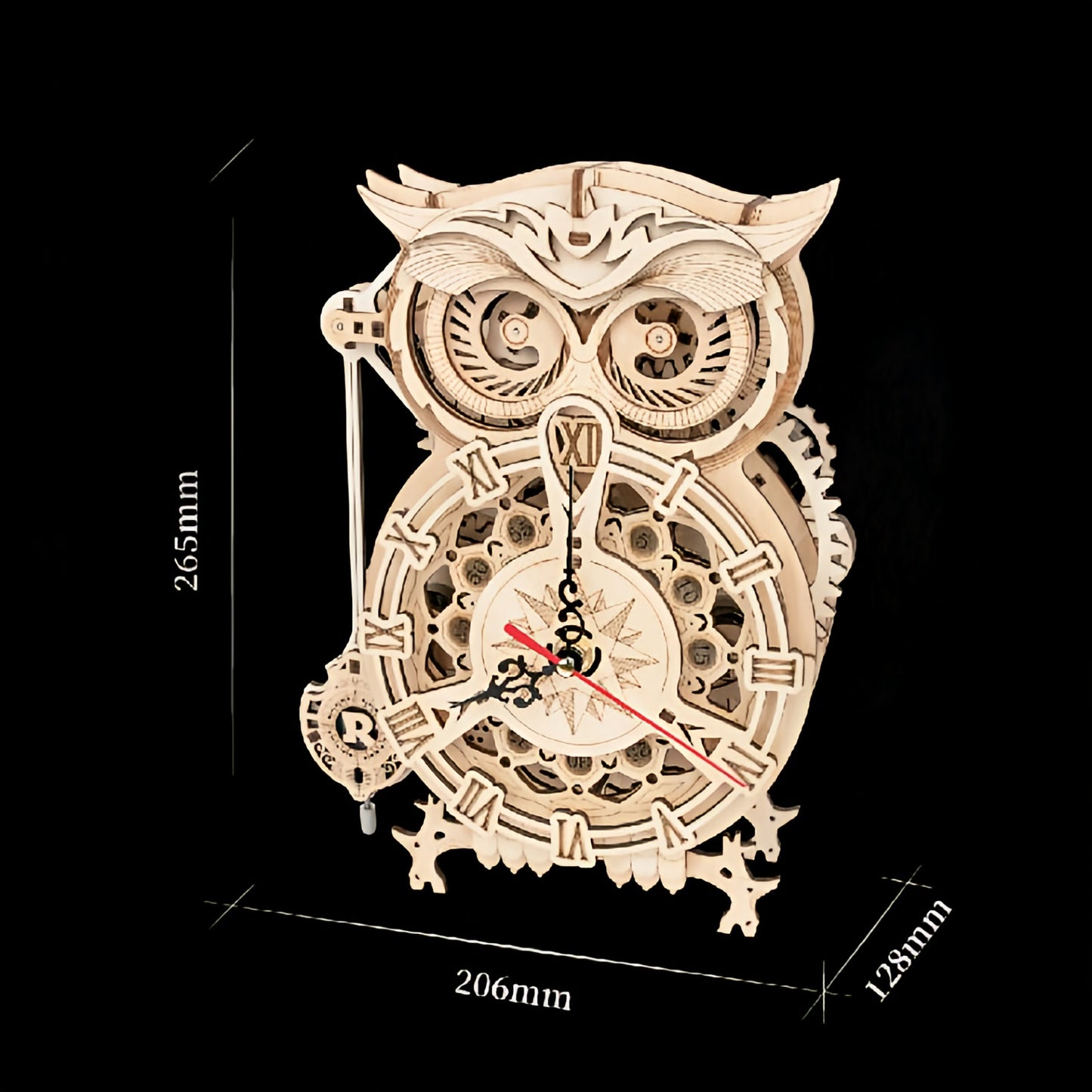 3D Wooden Owl Clock Puzzle