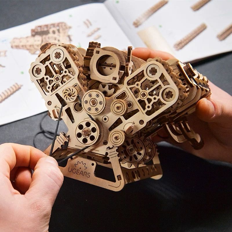 V8 Engine Model 3D Wooden Puzzle