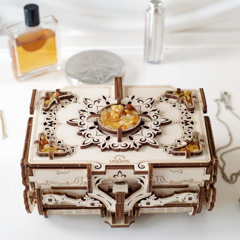 Amber Jewelry Box 3D Wooden Puzzle