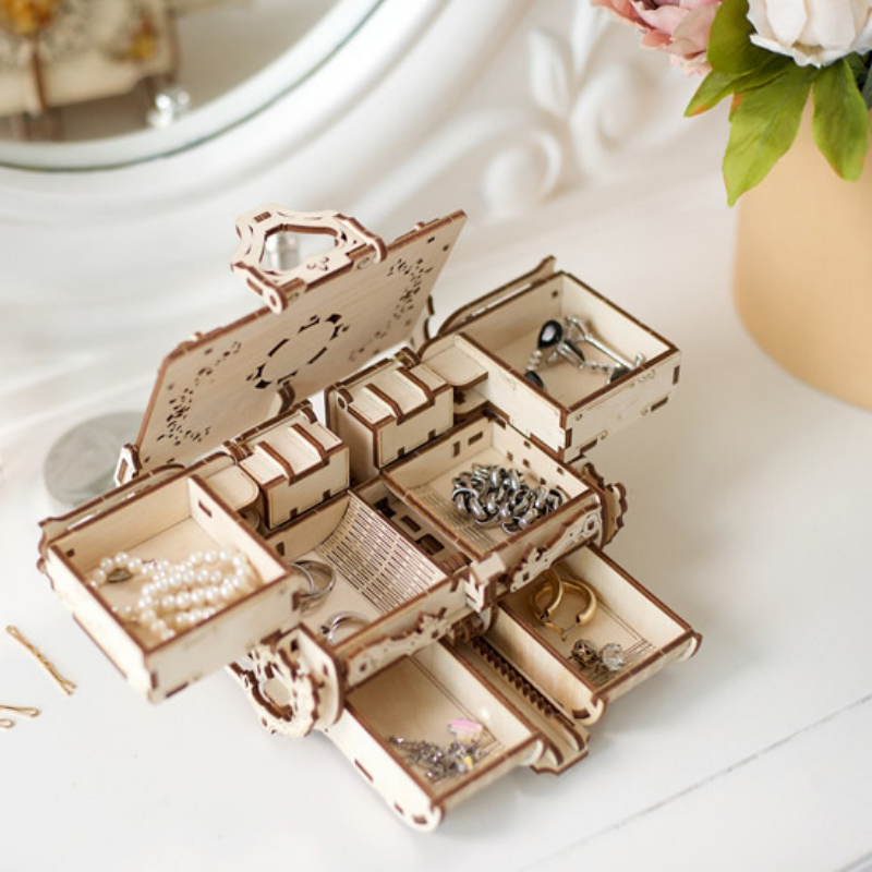 Amber Jewelry Box 3D Wooden Puzzle