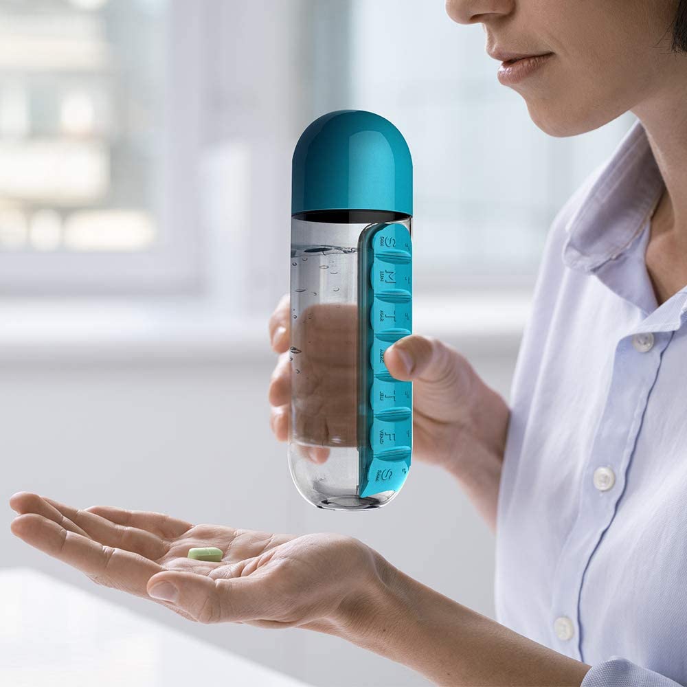 Vitamin Pill Box Water Bottle
