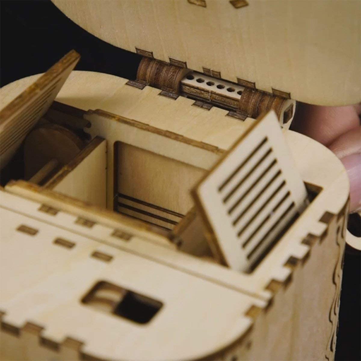 3D Wooden Puzzle Mechanical Treasure Box