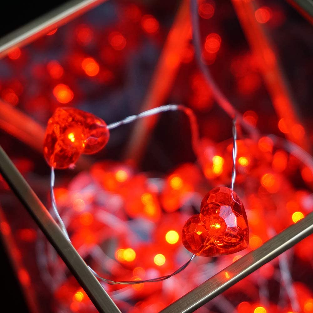 Valentine's Day Pink Heart Mini String Lights