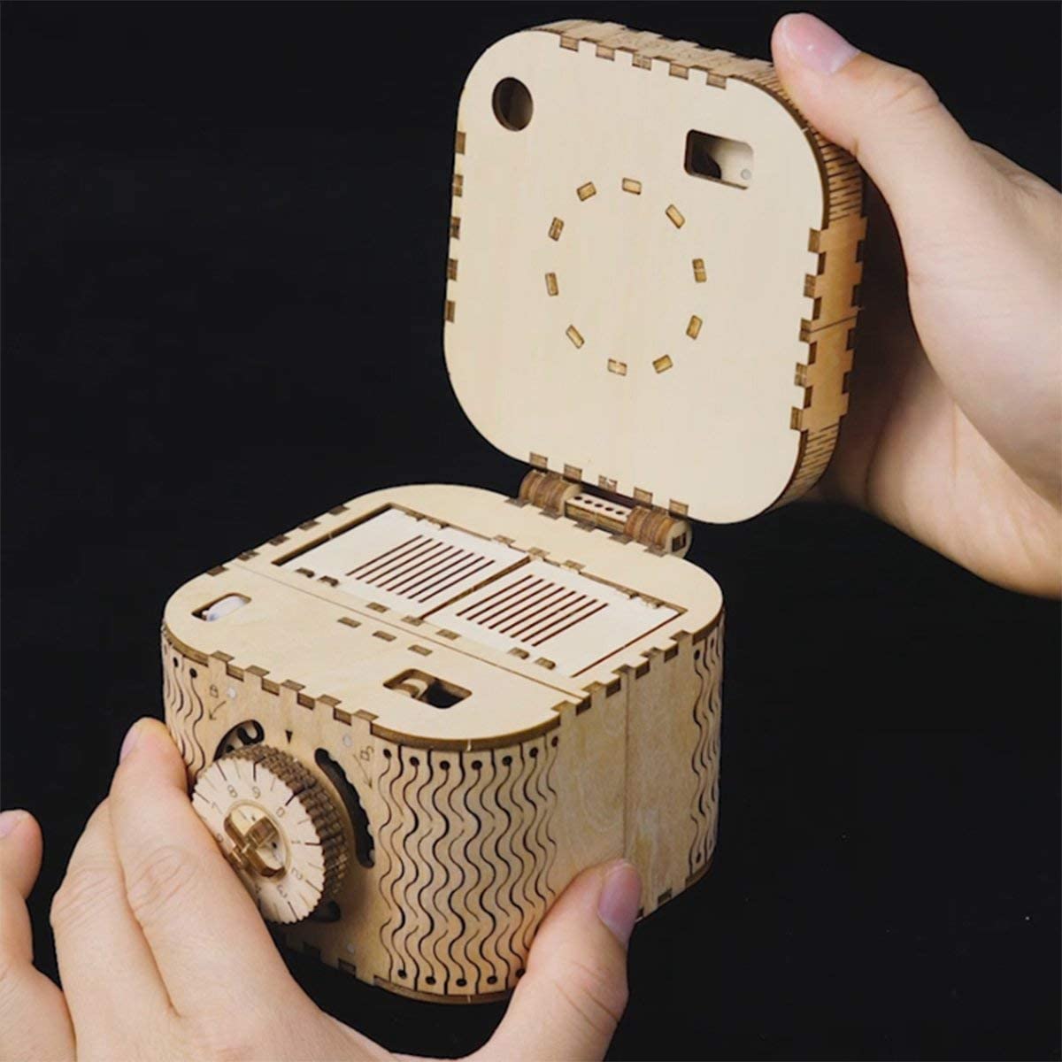 3D Wooden Puzzle Mechanical Treasure Box