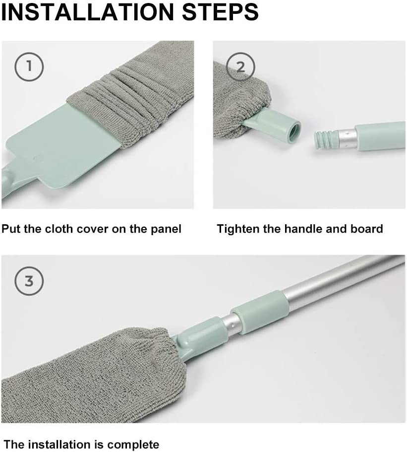 Telescopic Dust Collector Microfiber Cleaning Brush with 2 Cloth Cover