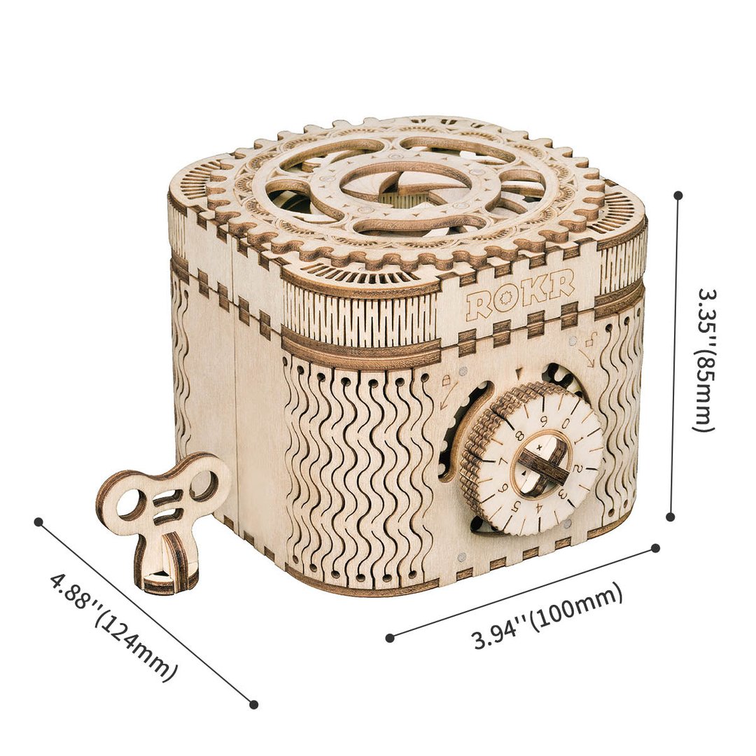 3D Wooden Puzzle Mechanical Treasure Box