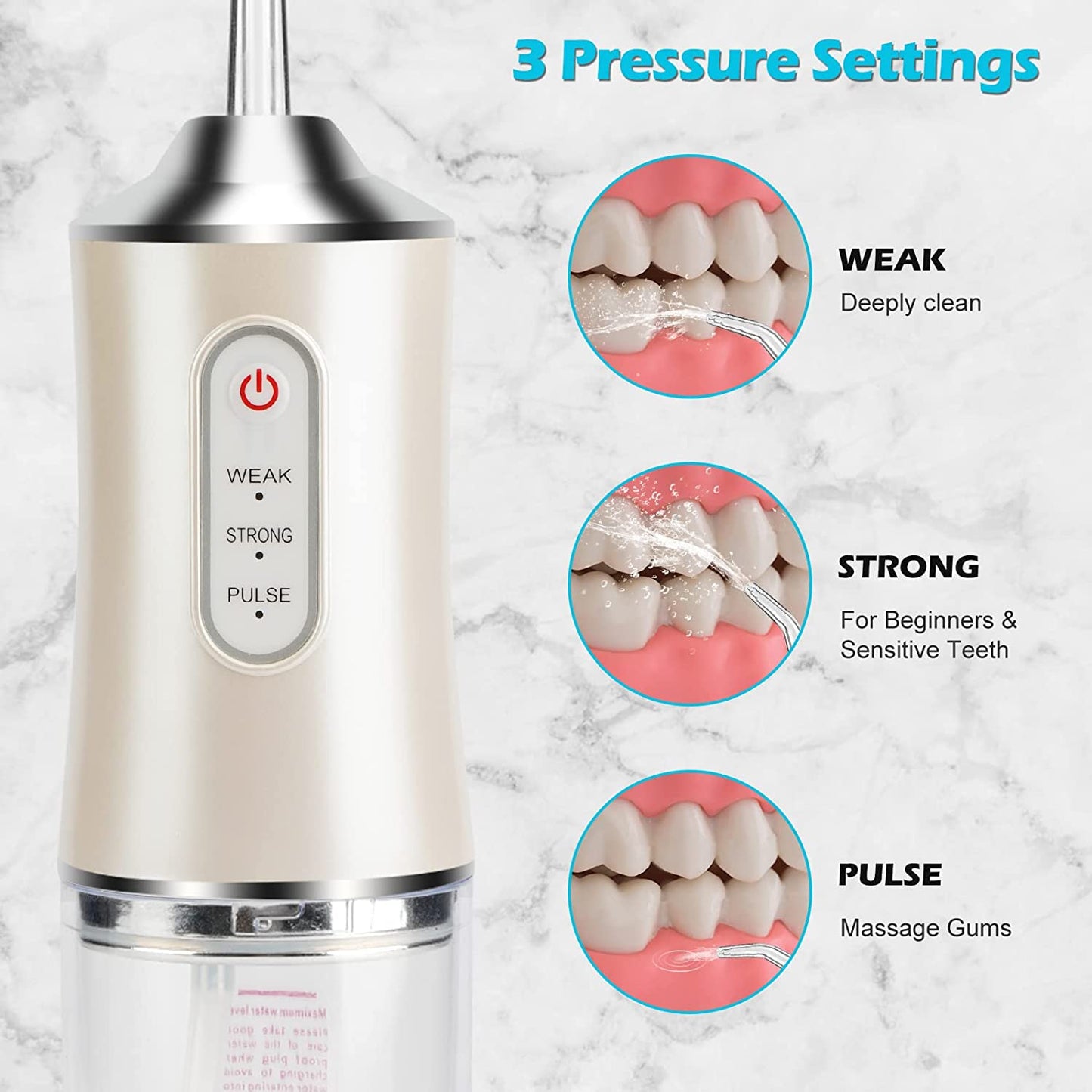Portable Tooth Water Flosser 220ML Hygiene Cleaning Machine