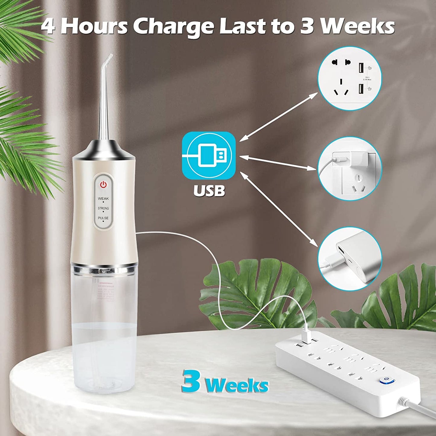 Portable Tooth Water Flosser 220ML Hygiene Cleaning Machine