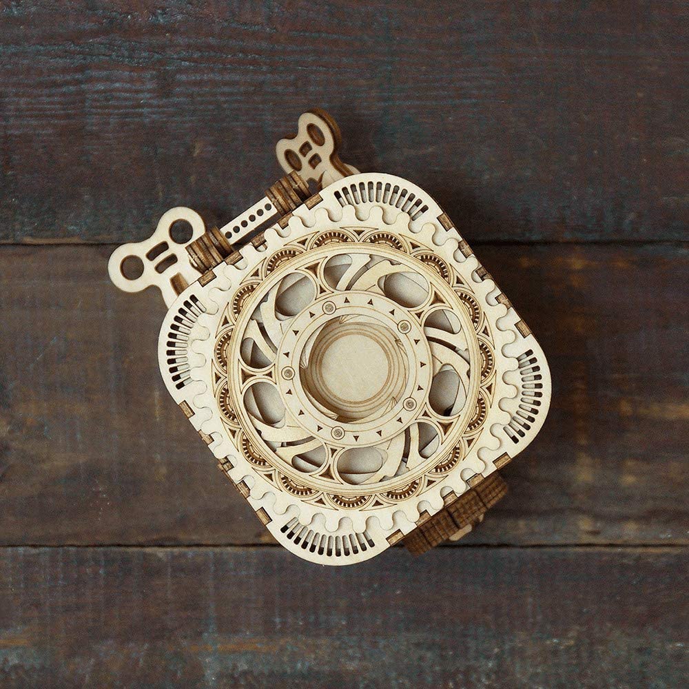 3D Wooden Puzzle Mechanical Treasure Box