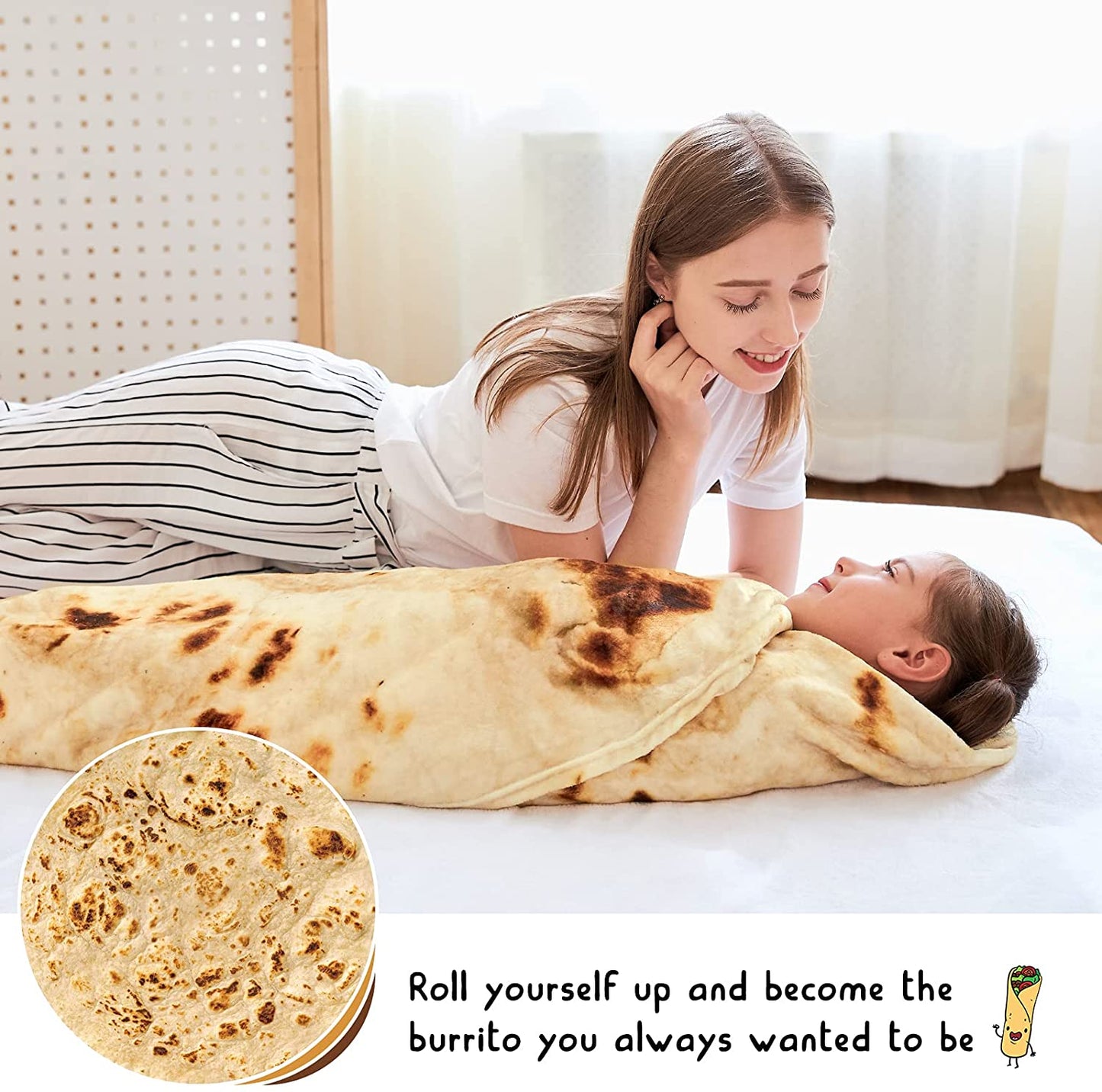 Double Sided Giant Flour Tortilla Throw Blanket