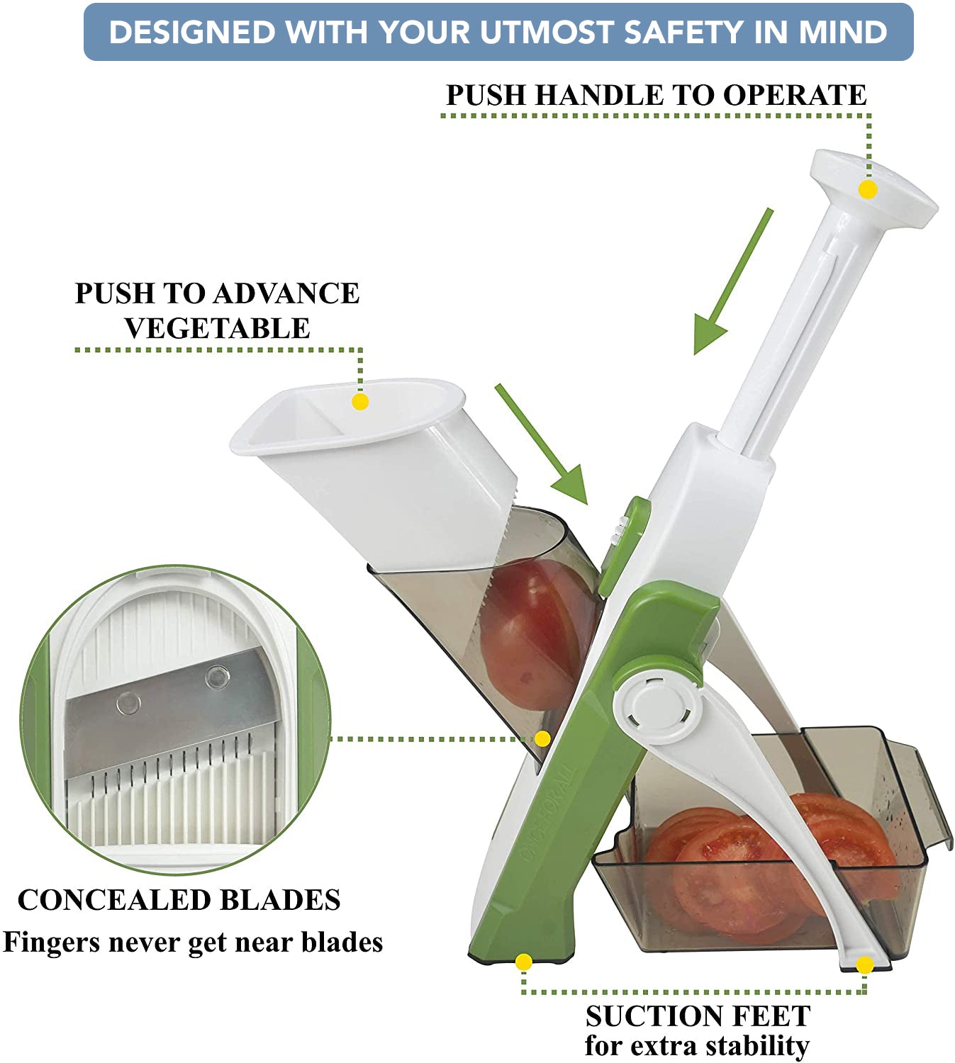 Adjustable Safe Slice Mandoline Slicer