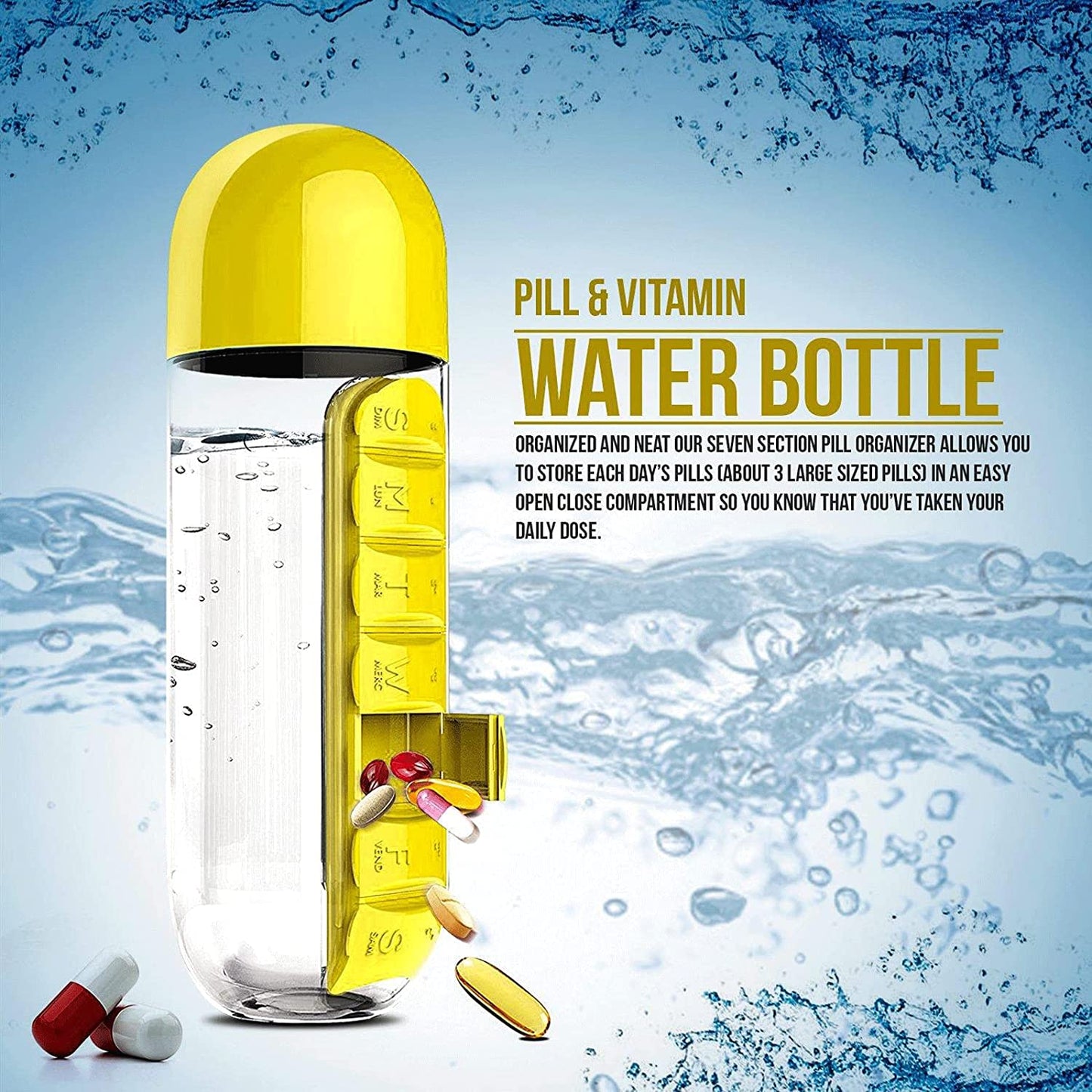 Vitamin Pill Box Water Bottle