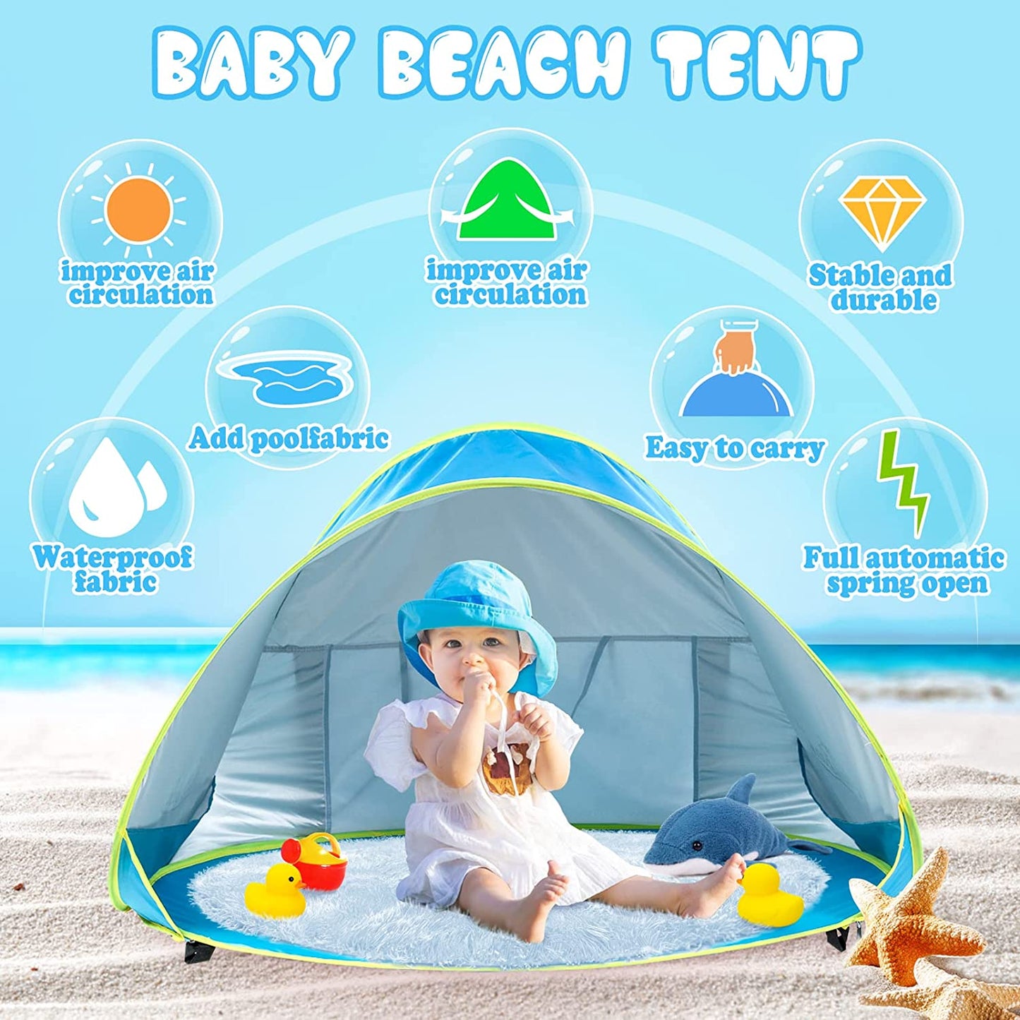 Baby Beach Tent UV-Protection Sun Shelter