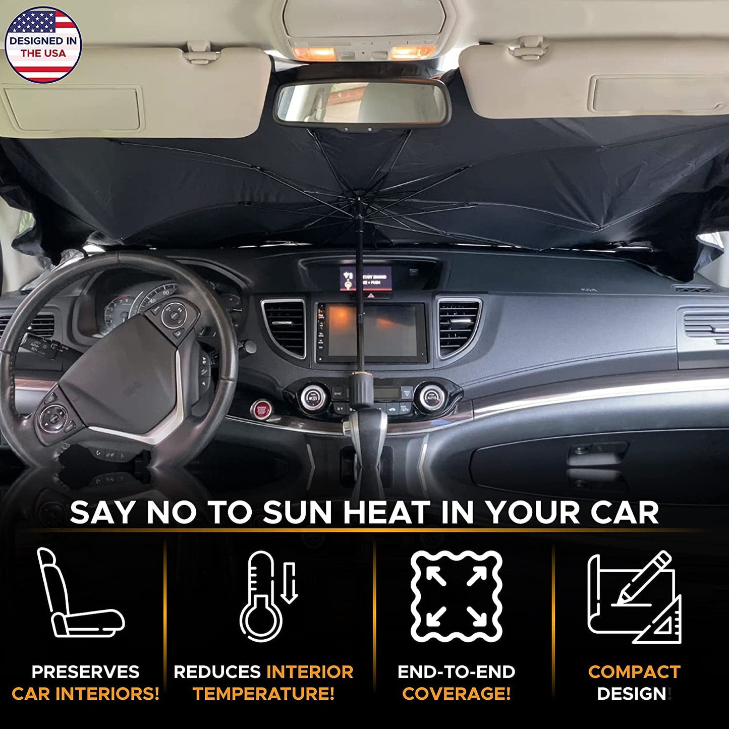 Umbrella Sunshade for Car Blocks UV Rays