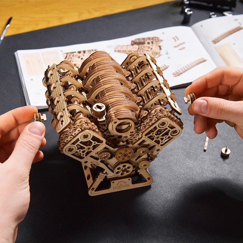 V8 Engine Model 3D Wooden Puzzle