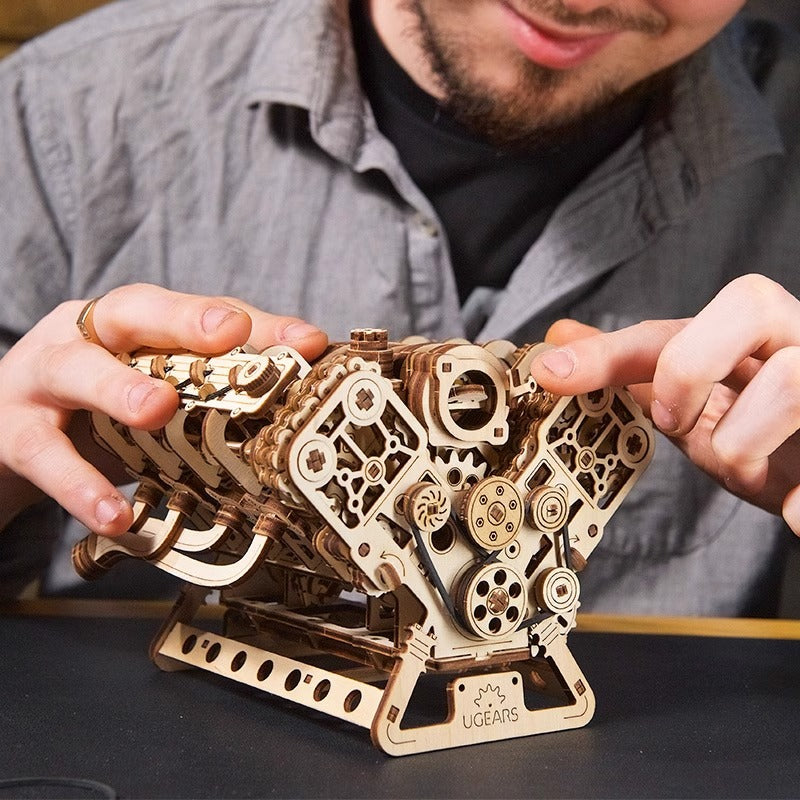 V8 Engine Model 3D Wooden Puzzle