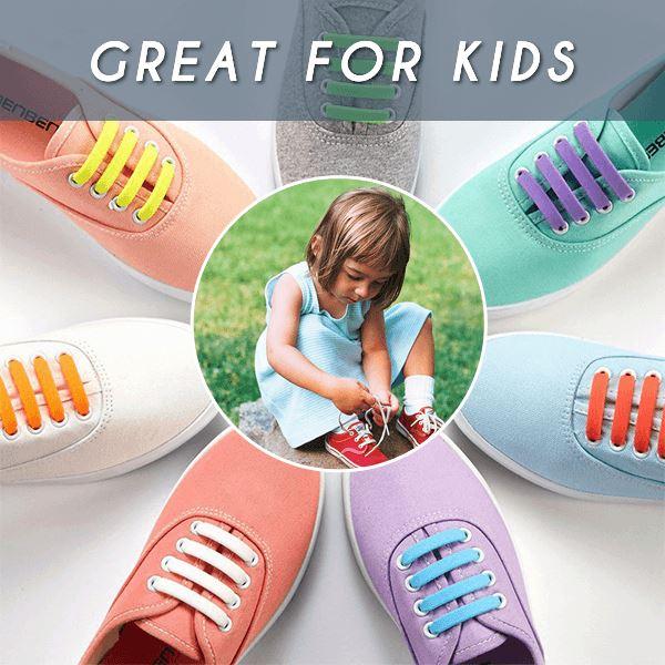 Stretch Silicone Elastic No Tie Shoe Laces(8+8 Packs)