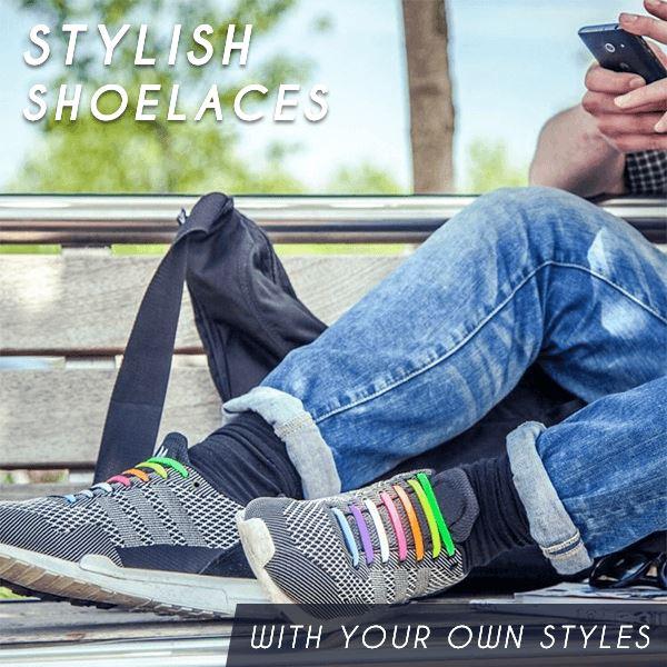 Stretch Silicone Elastic No Tie Shoe Laces(8+8 Packs)