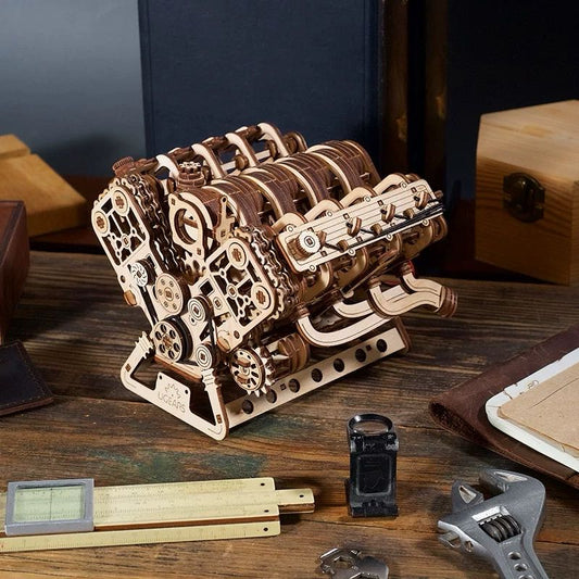 V8 Engine Model 3D Wooden Puzzle