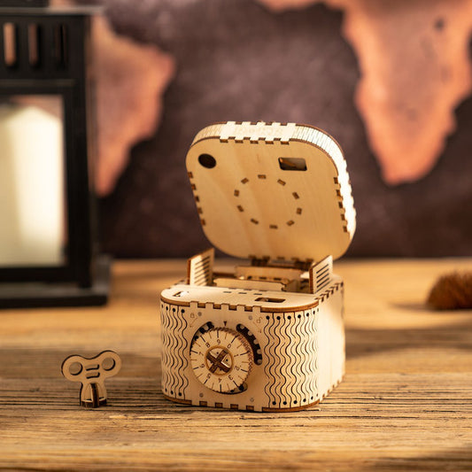 3D Wooden Puzzle Mechanical Treasure Box