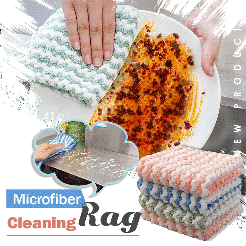 5PCS Microfiber Cleaning Rag,Super Absorbent Coral Velvet Dishtowels