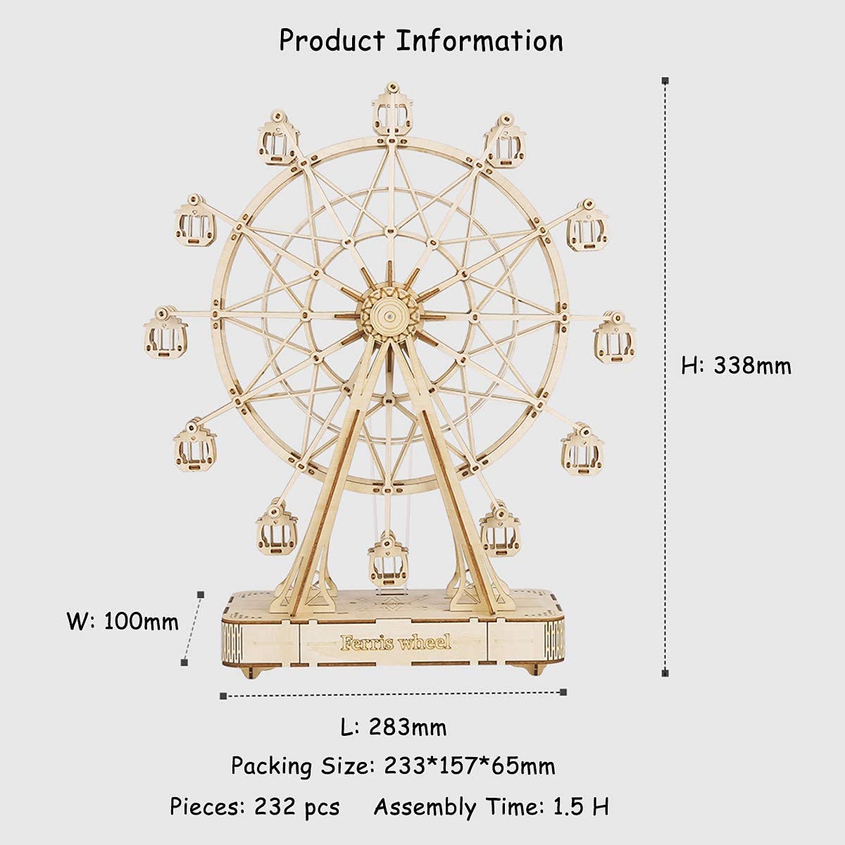 Ferris Wheel 3D Wooden Puzzle Music Box
