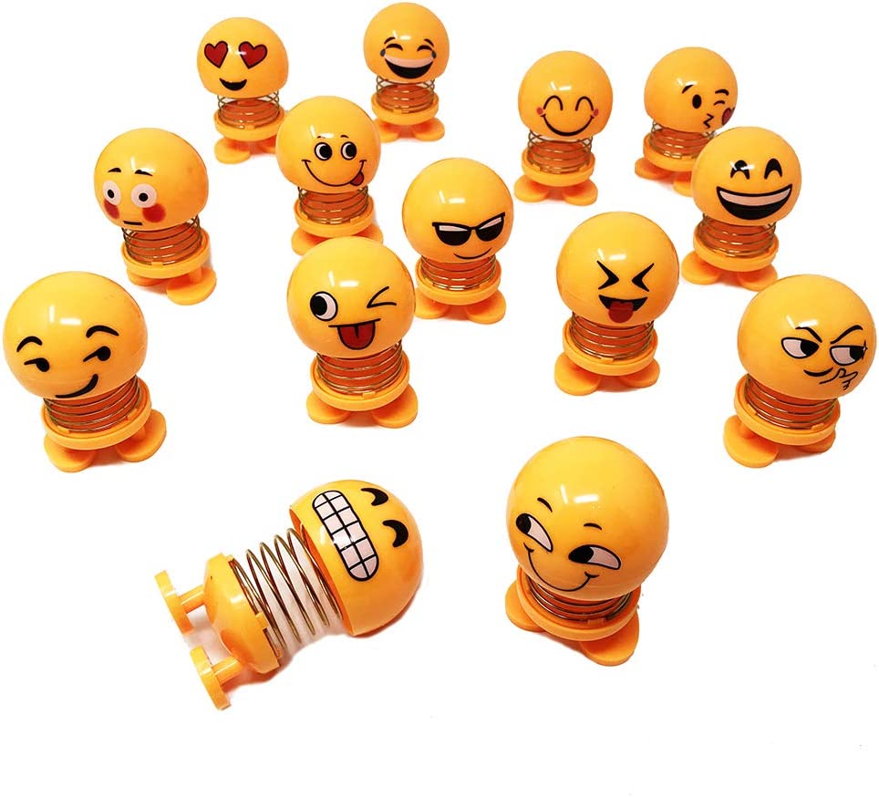 Car Shaking Head Emoji Doll Toys (14 Packs)