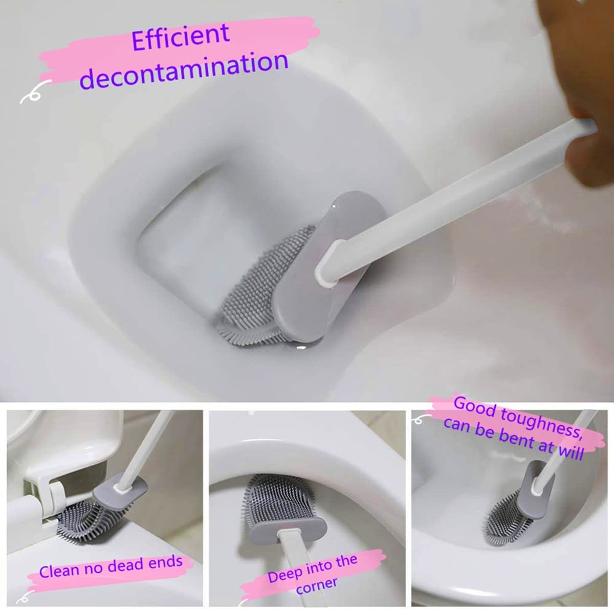 Bathroom Toilet Cleaning Brush And Holder Set