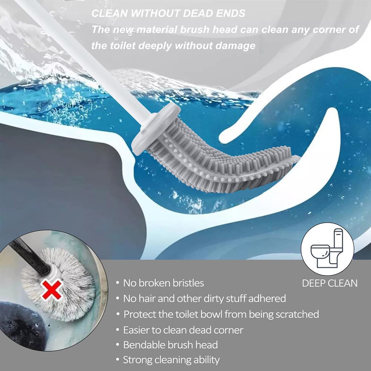 Bathroom Toilet Cleaning Brush And Holder Set