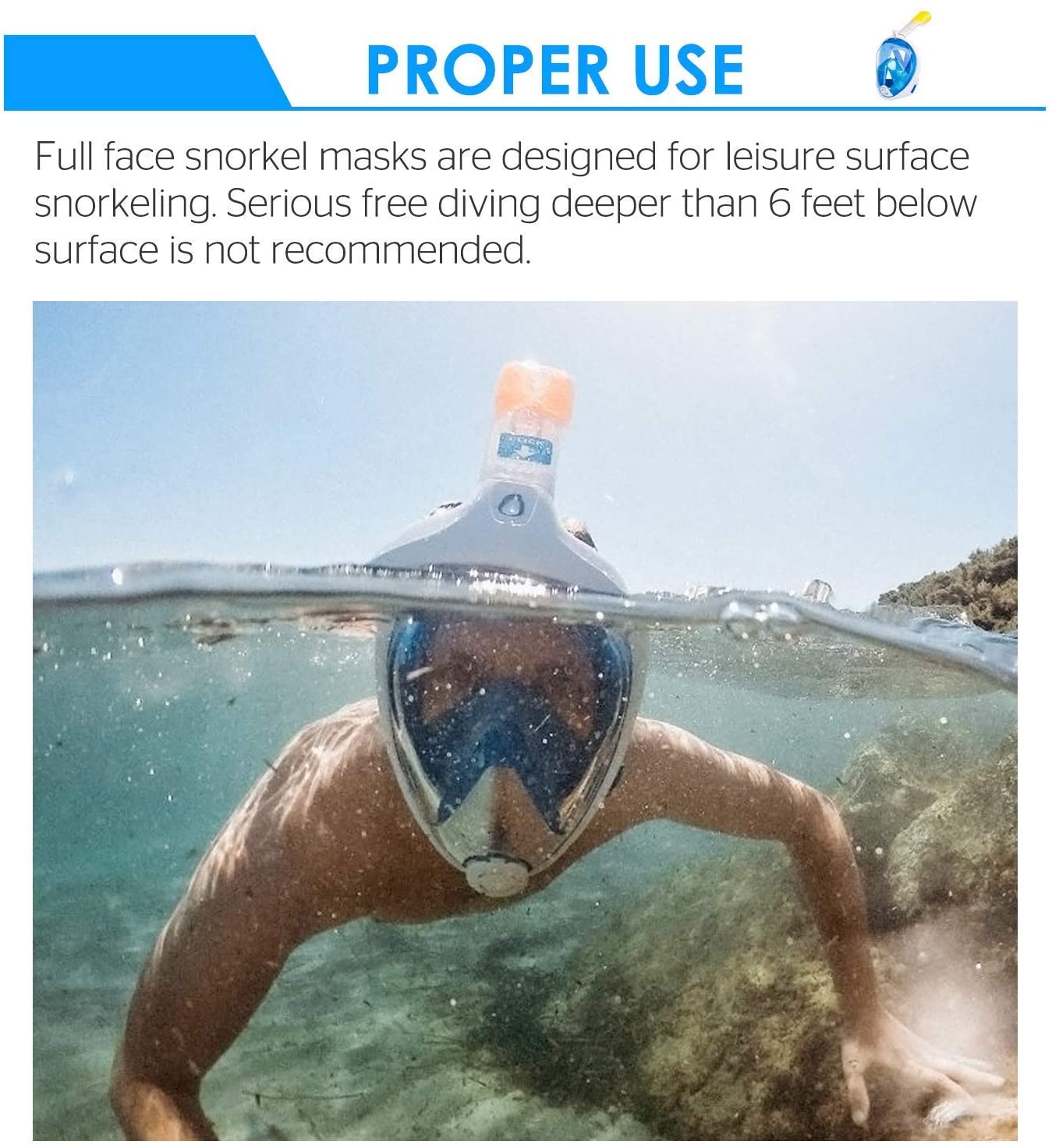 Snorkel Mask with Latest Dry Top Breathing System