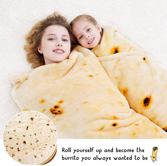 Double Sided Giant Flour Tortilla Throw Blanket