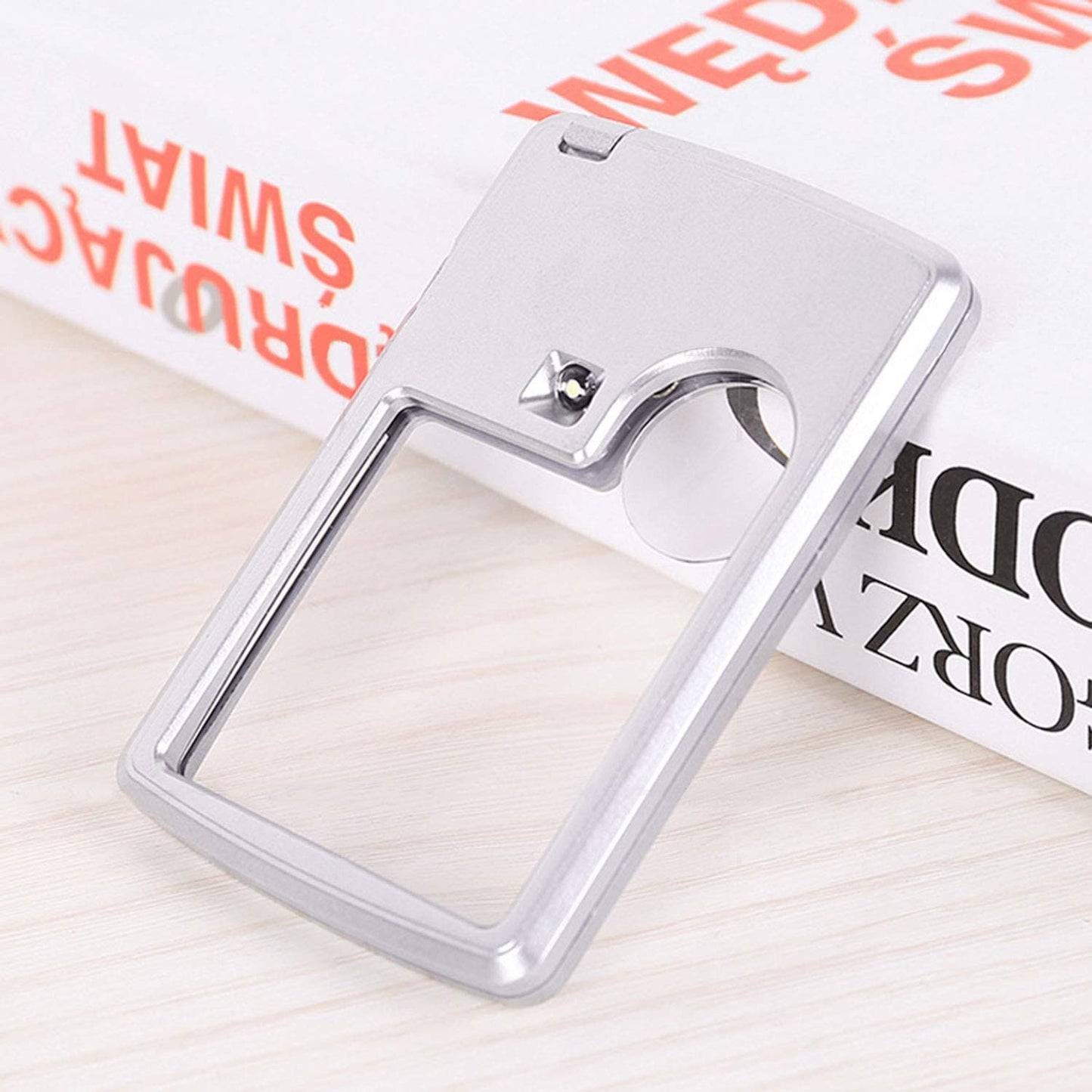 Credit Card Magnifier Dual Power LED light for Book Reading Magnifier - 3X + 6X