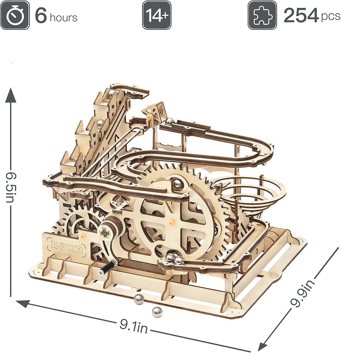 3D Wooden Puzzles Marble Run Set