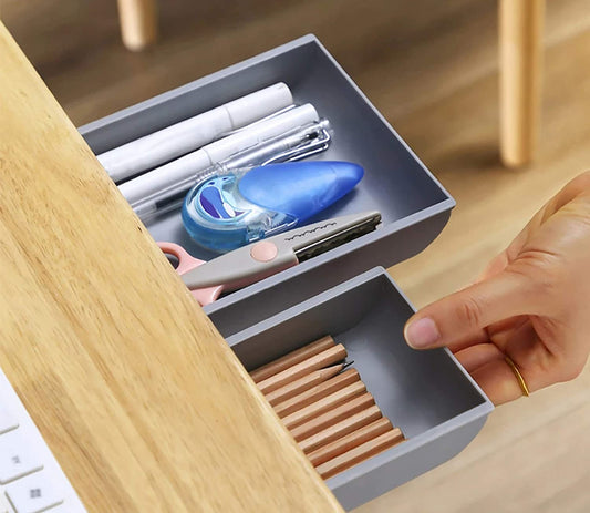 Self Adhesive Under Desk Drawer Organizer （Set of 2）