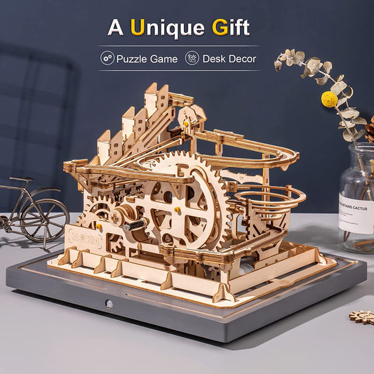 3D Wooden Puzzles Marble Run Set
