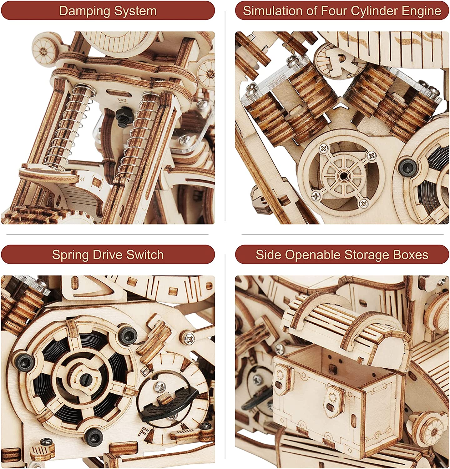 Cruiser Motorcycle LK504 3D Wooden Puzzle