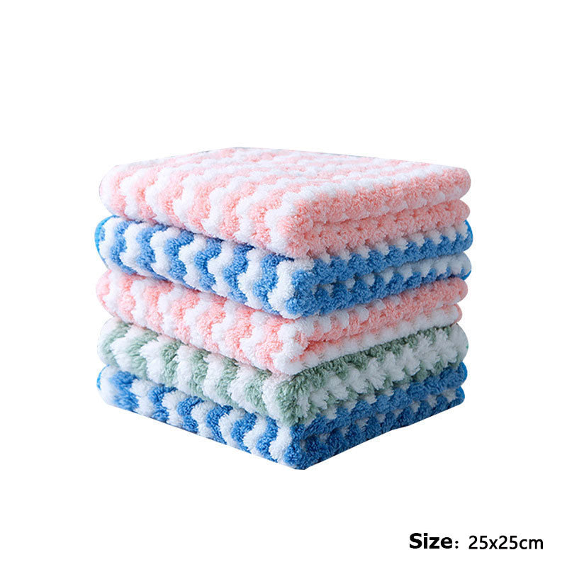 5PCS Microfiber Cleaning Rag,Super Absorbent Coral Velvet Dishtowels