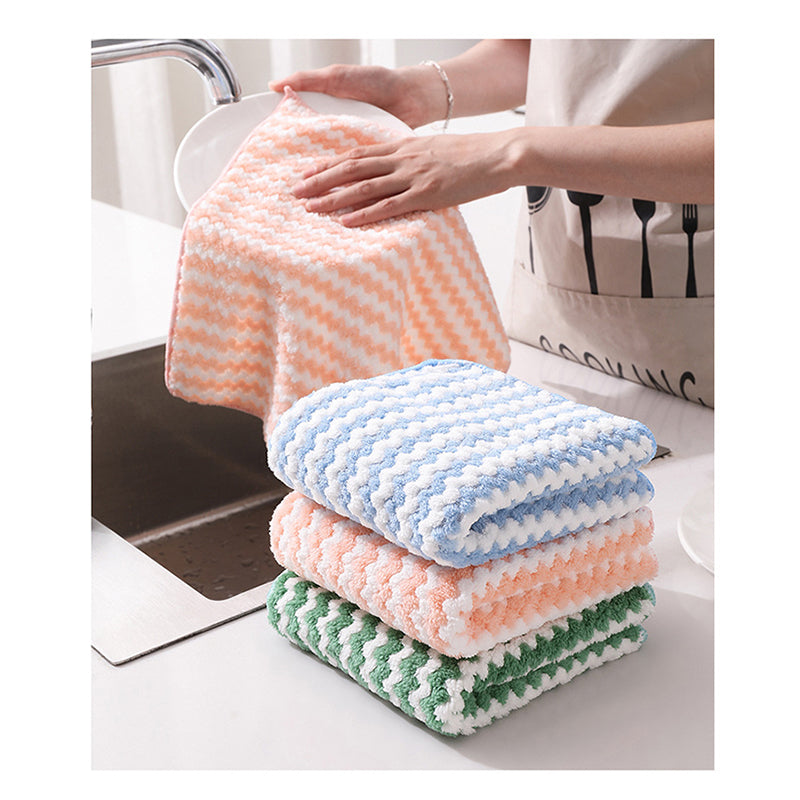 5PCS Microfiber Cleaning Rag,Super Absorbent Coral Velvet Dishtowels