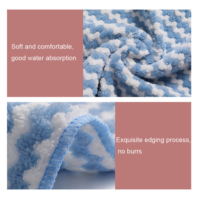 5PCS Microfiber Cleaning Rag,Super Absorbent Coral Velvet Dishtowels