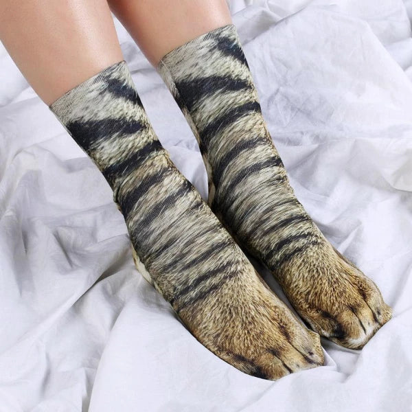 Novelty Animal Paw Crew Socks